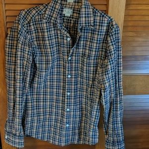 J Crew Shirt Slim Fit Flannel Blue Checkered Plaid